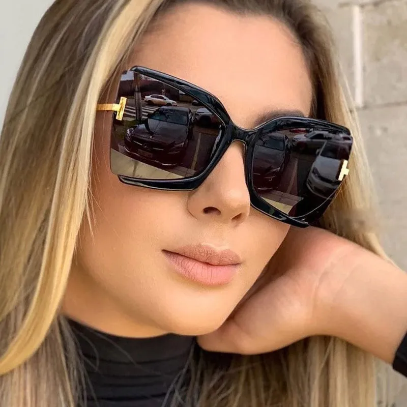 1 Pair Oversized Frame Square T Sunglasses