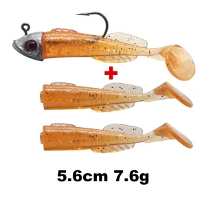 1 Set 7.6g/14g/15g/25g Jig Head hook Fishing Lure Minnow Wobblers Silicone Soft Baits Tackle