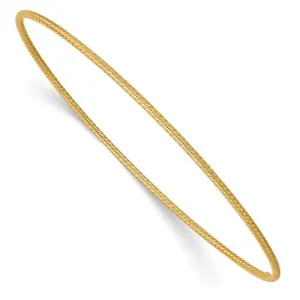 14KT Yellow Gold Thin Rope Twist Slip-On Bangle Bracelet 1.5mm