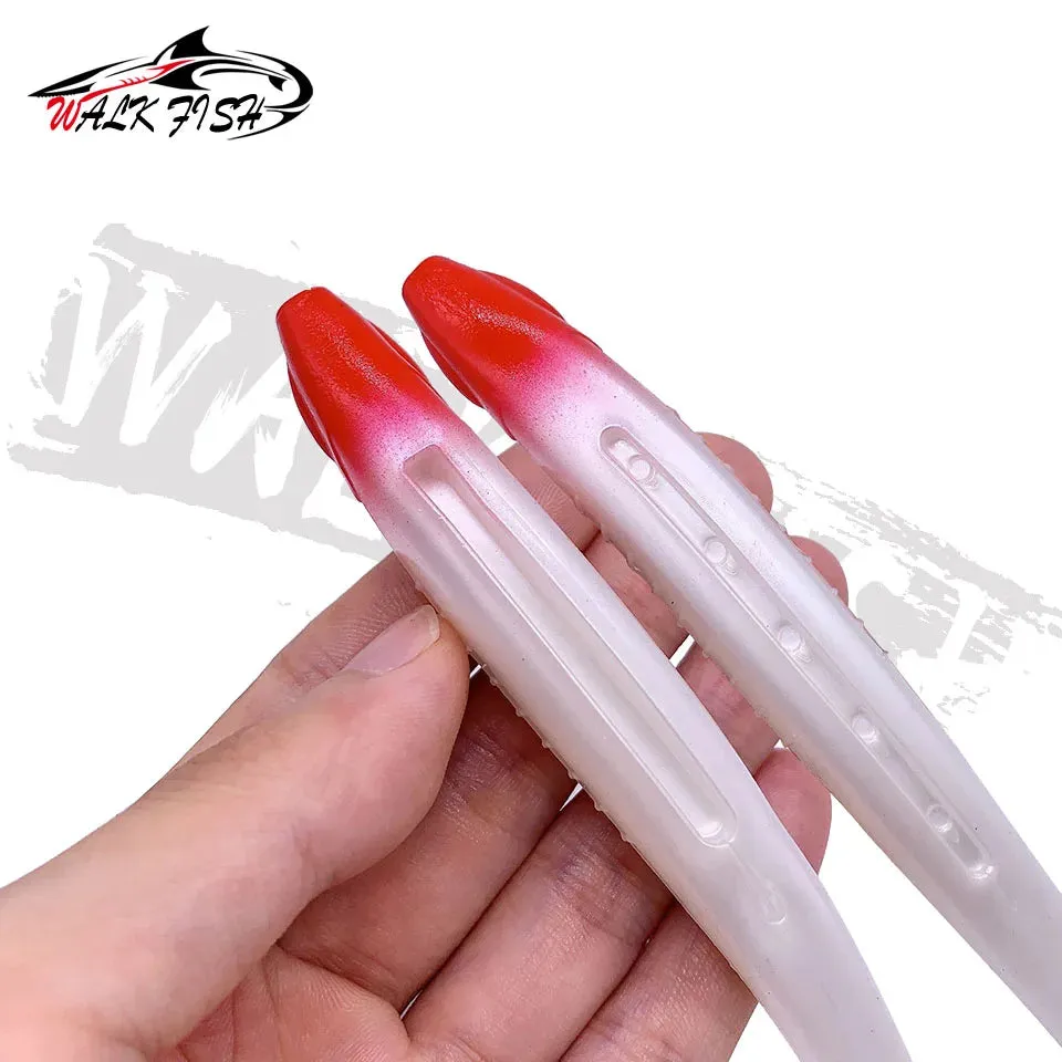 3pcs Drop Shot Soft jig Bait Fishing Lure 170mm 15.5g Split Tail Swimbait