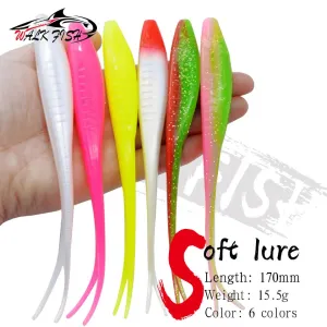 3pcs Drop Shot Soft jig Bait Fishing Lure 170mm 15.5g Split Tail Swimbait