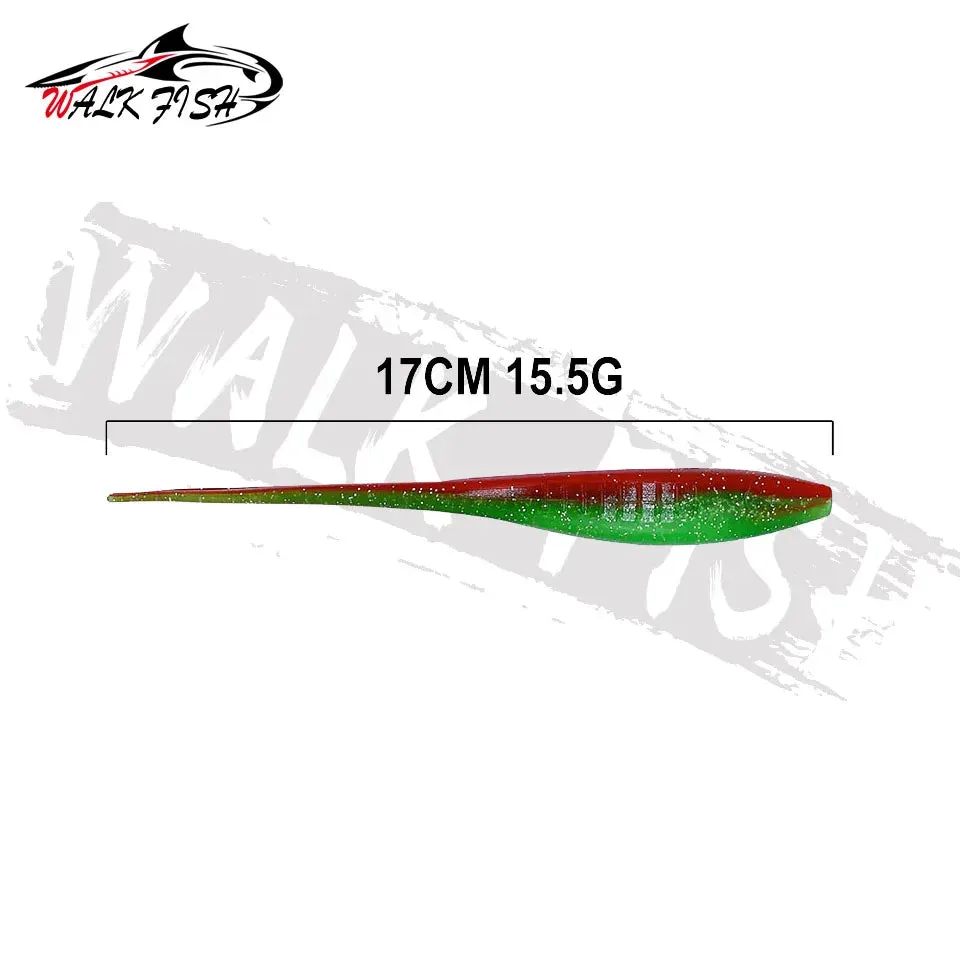 3pcs Drop Shot Soft jig Bait Fishing Lure 170mm 15.5g Split Tail Swimbait