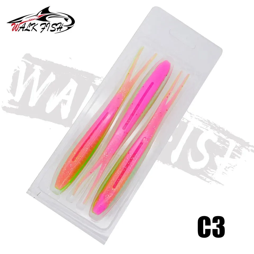 3pcs Drop Shot Soft jig Bait Fishing Lure 170mm 15.5g Split Tail Swimbait
