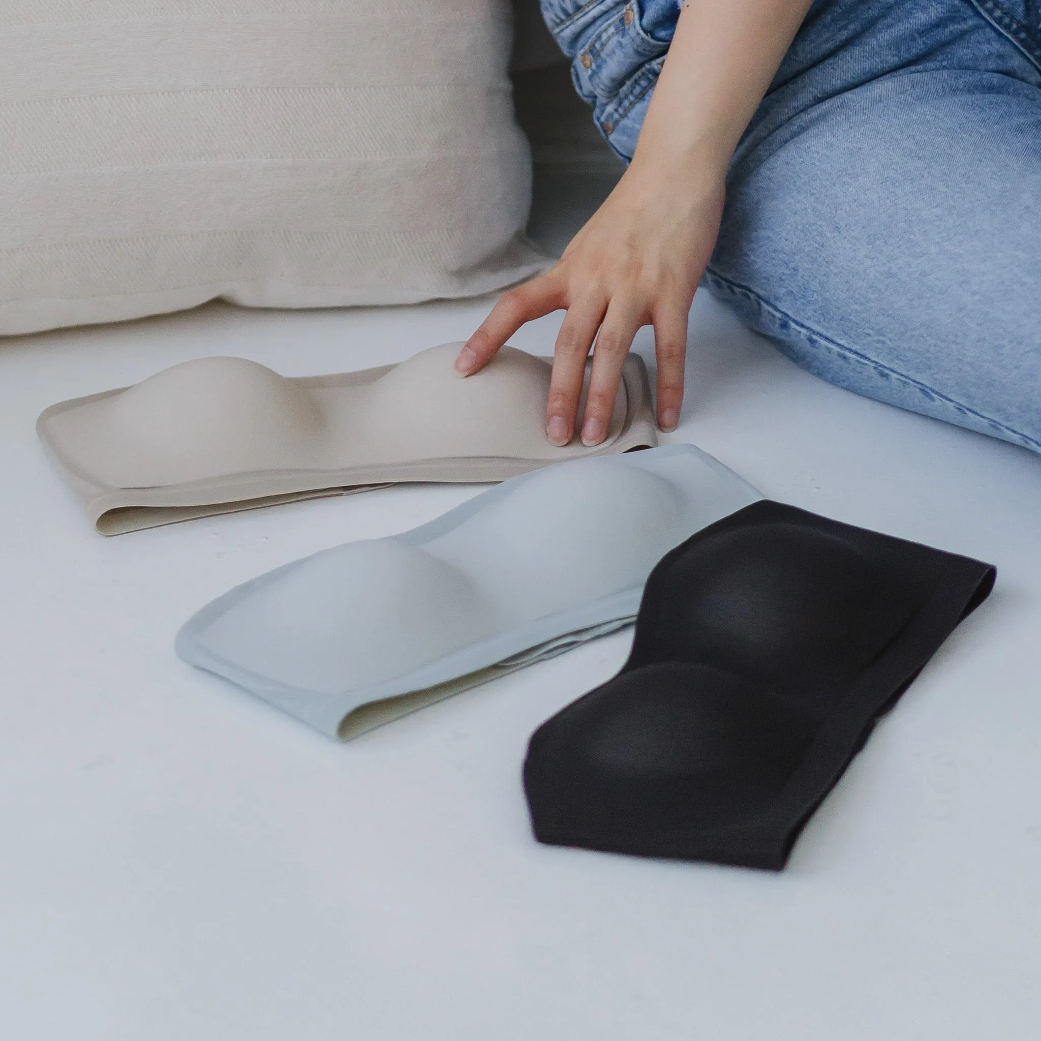 5D Ultra-Ventilation Lightweight Wireless Bandeau (In-built Padding) in Pearl Grey (Size S Only)