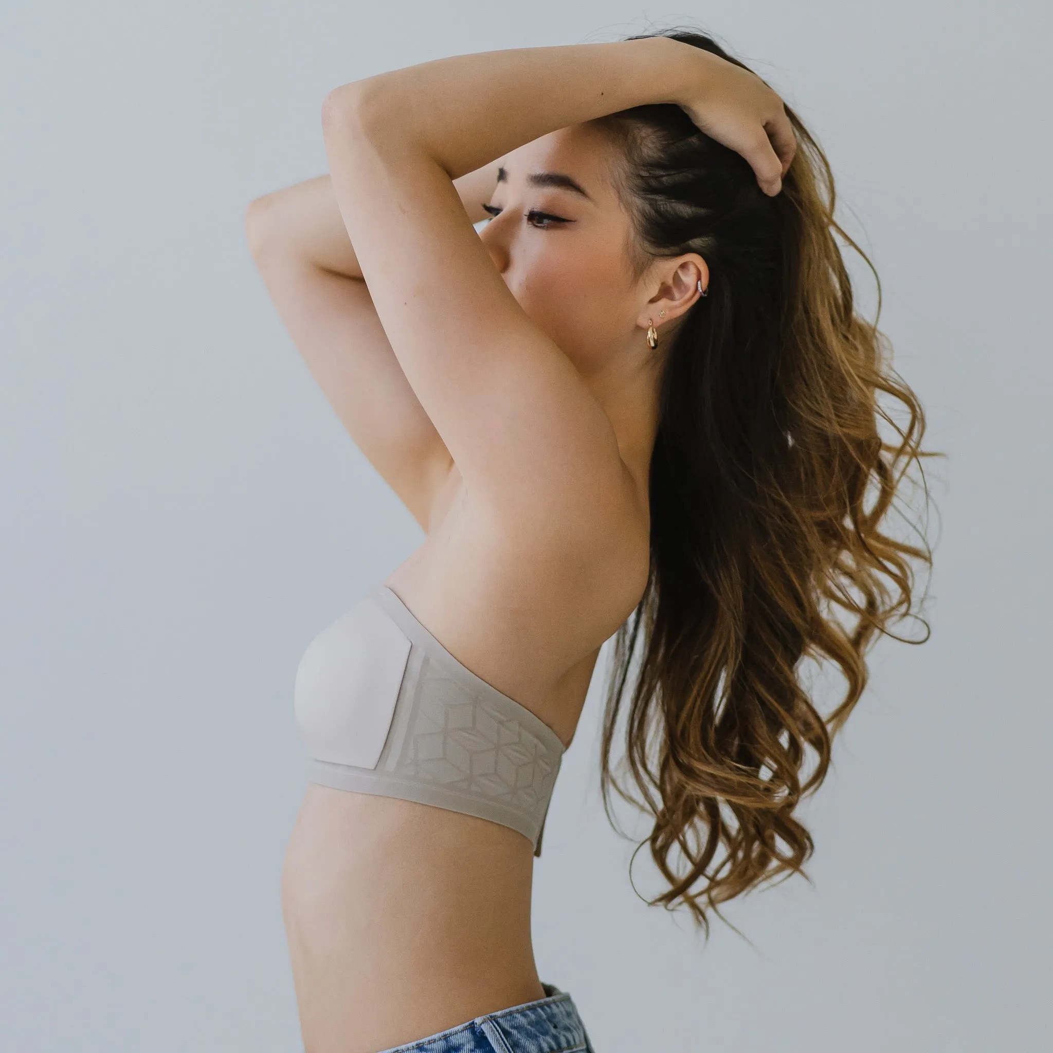 5D Ultra-Ventilation Lightweight Wireless Bandeau (In-built Padding) in Pearl Grey (Size S Only)