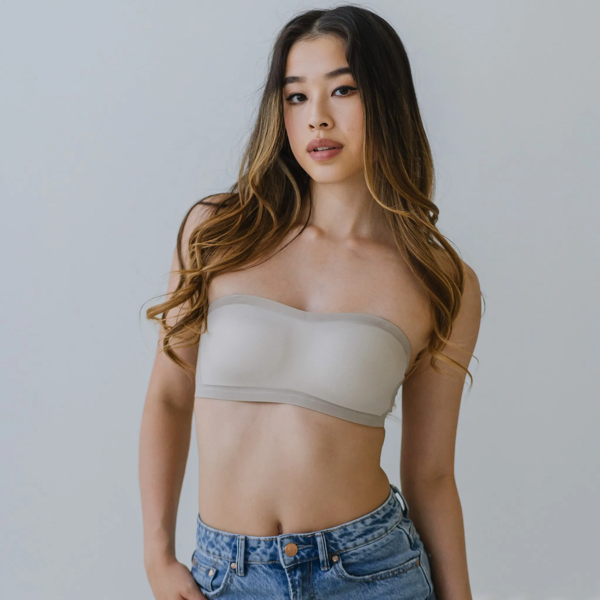 5D Ultra-Ventilation Lightweight Wireless Bandeau (In-built Padding) in Pearl Grey (Size S Only)
