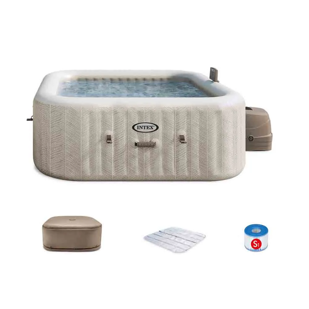 6人用充氣按摩水池 6 People Chevron Deluxe Square Bubble Spa Set