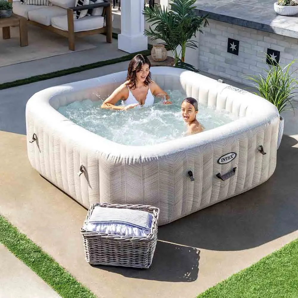 6人用充氣按摩水池 6 People Chevron Deluxe Square Bubble Spa Set