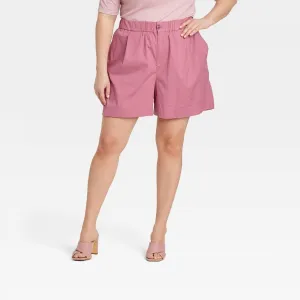 A New Day Women's Plus Size High-Rise Poplin Shorts 84601453
