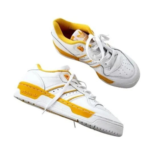 adidas Originals Rivalry Low Leather Sneaker Unisex Gold Yellow Size big kids 5