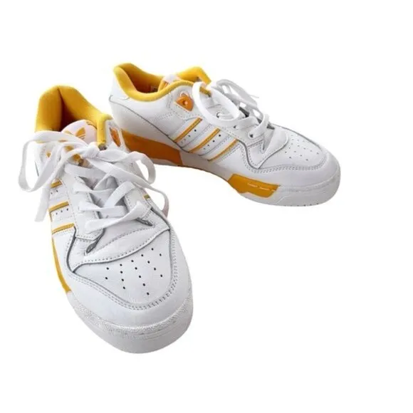adidas Originals Rivalry Low Leather Sneaker Unisex Gold Yellow Size big kids 5