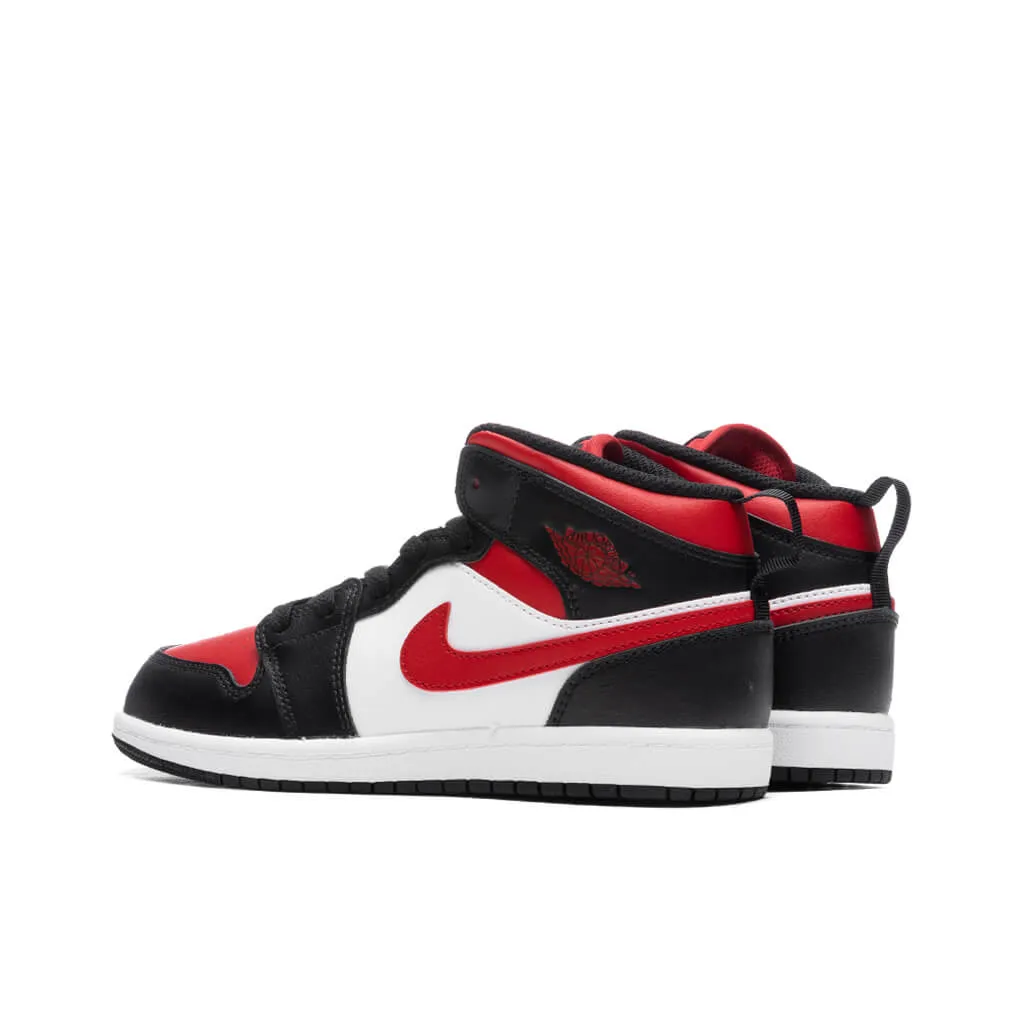 Air Jordan 1 Mid (PS) - Black/Fire Red/White
