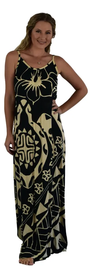Aloha Royale - Bali Dress Long - Cream/Black
