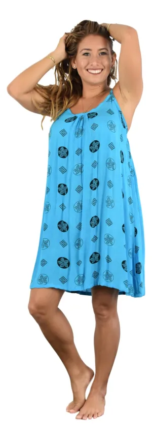 Aloha Royale - Bali Dress - Short -  Bora Bora Plumeria - Black & Turquoise