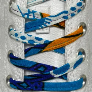 Amahle Wax Print Laces - Blue/Purple/Orange/White