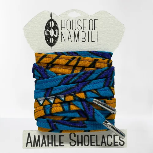 Amahle Wax Print Laces - Blue/Purple/Orange/White