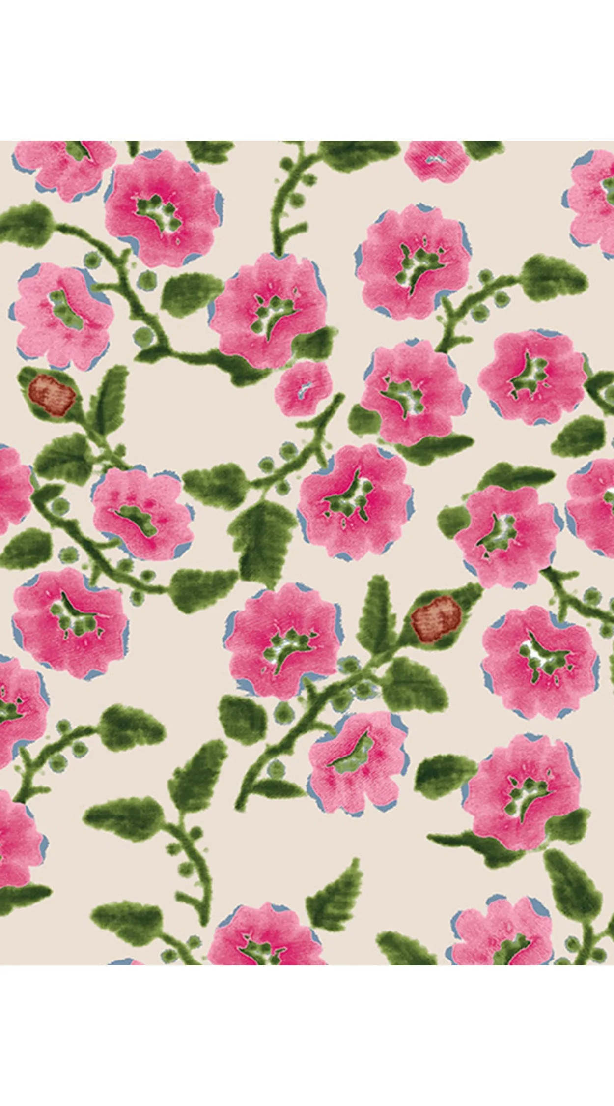 Audrey Dress #4 Shirt Collar 3/4 Sleeve Midi Length Cotton Musola (Azalea Flower Small)