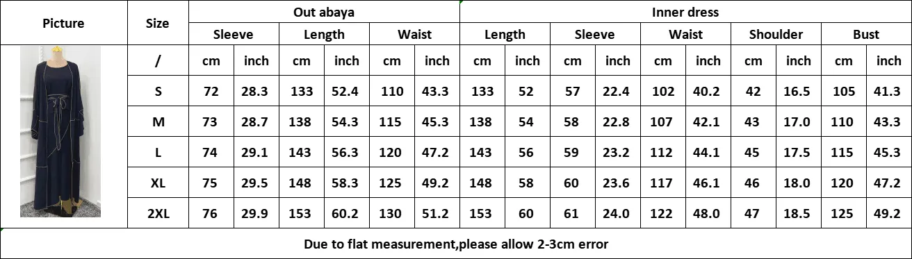 Audria black three piece lightweight maxi abaya with brown contrast piping