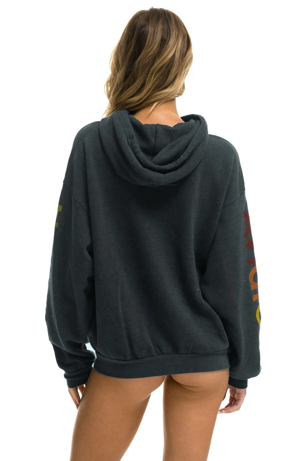 AVIATOR NATION SAN FRANCISCO RELAXED PULLOVER HOODIE - CHARCOAL