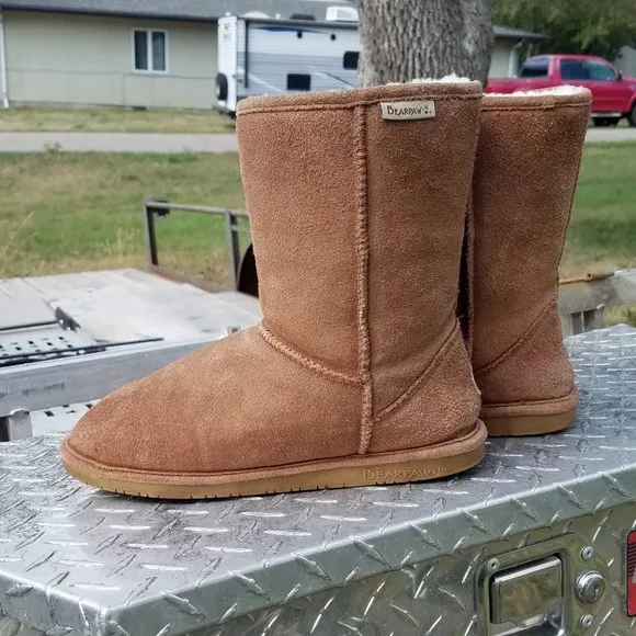 BEARPAW® Emma Short Boots, Hickory Suede