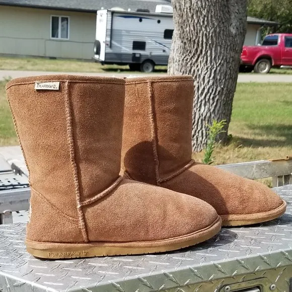 BEARPAW® Emma Short Boots, Hickory Suede