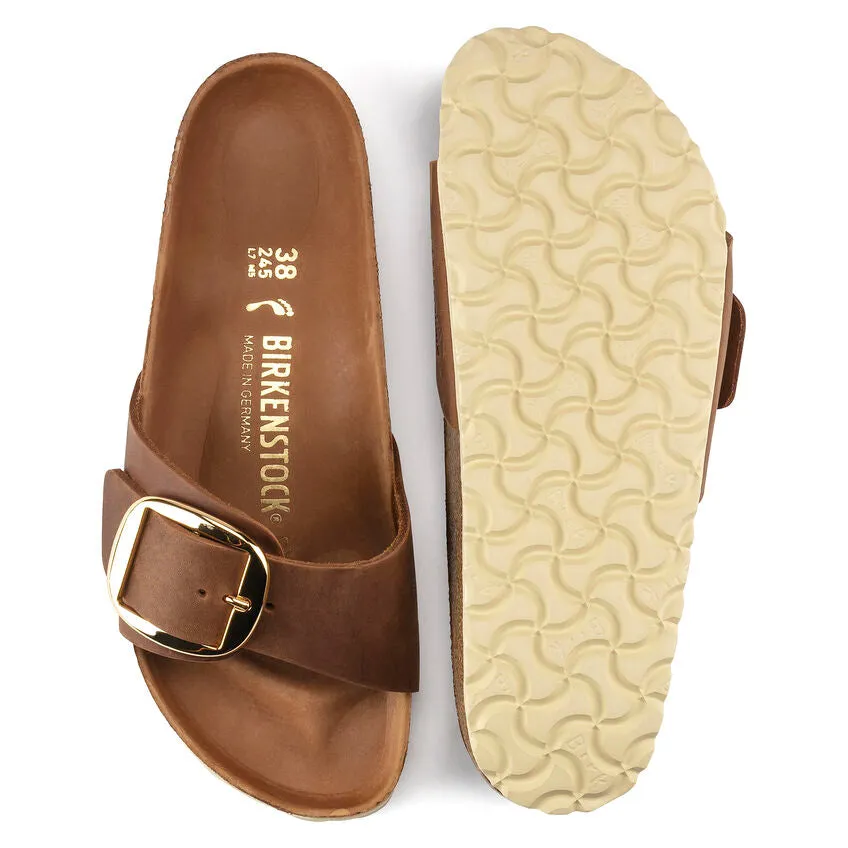 BIRKENSTOCK- MADRID BIG BUCKLE OILED LEATHER SANDAL