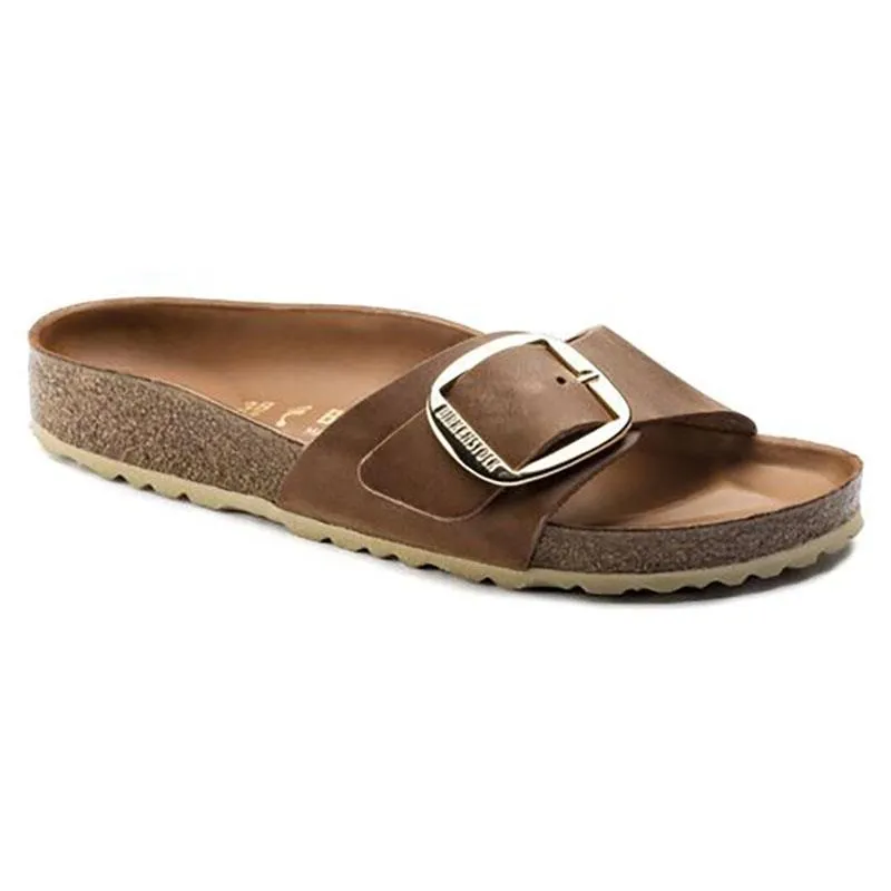 BIRKENSTOCK- MADRID BIG BUCKLE OILED LEATHER SANDAL