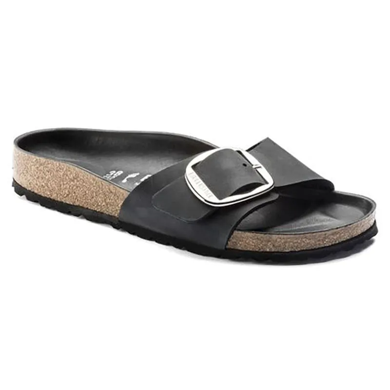 BIRKENSTOCK- MADRID BIG BUCKLE OILED LEATHER SANDAL