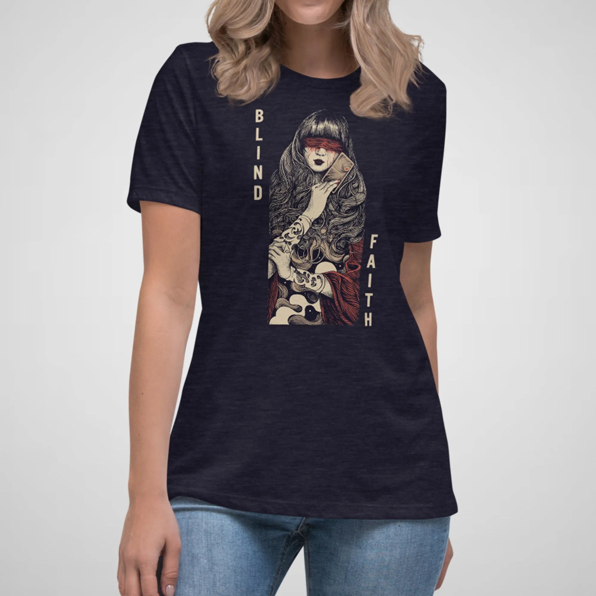 Blind Faith, Priestess, Illustration - Women's Relaxed Cotton/Poly Tee