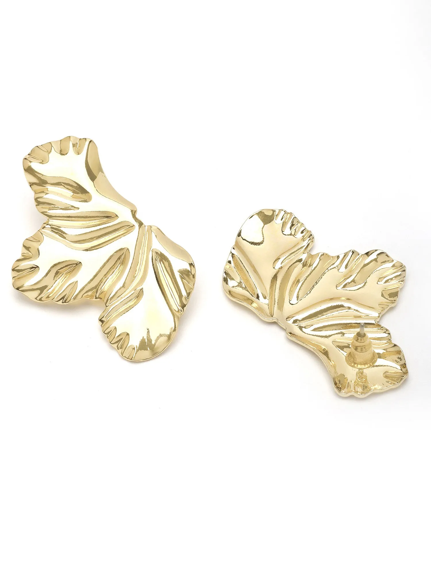 Bohey by KARATCART Gold Plated Floral Design Stud Earrings for Women