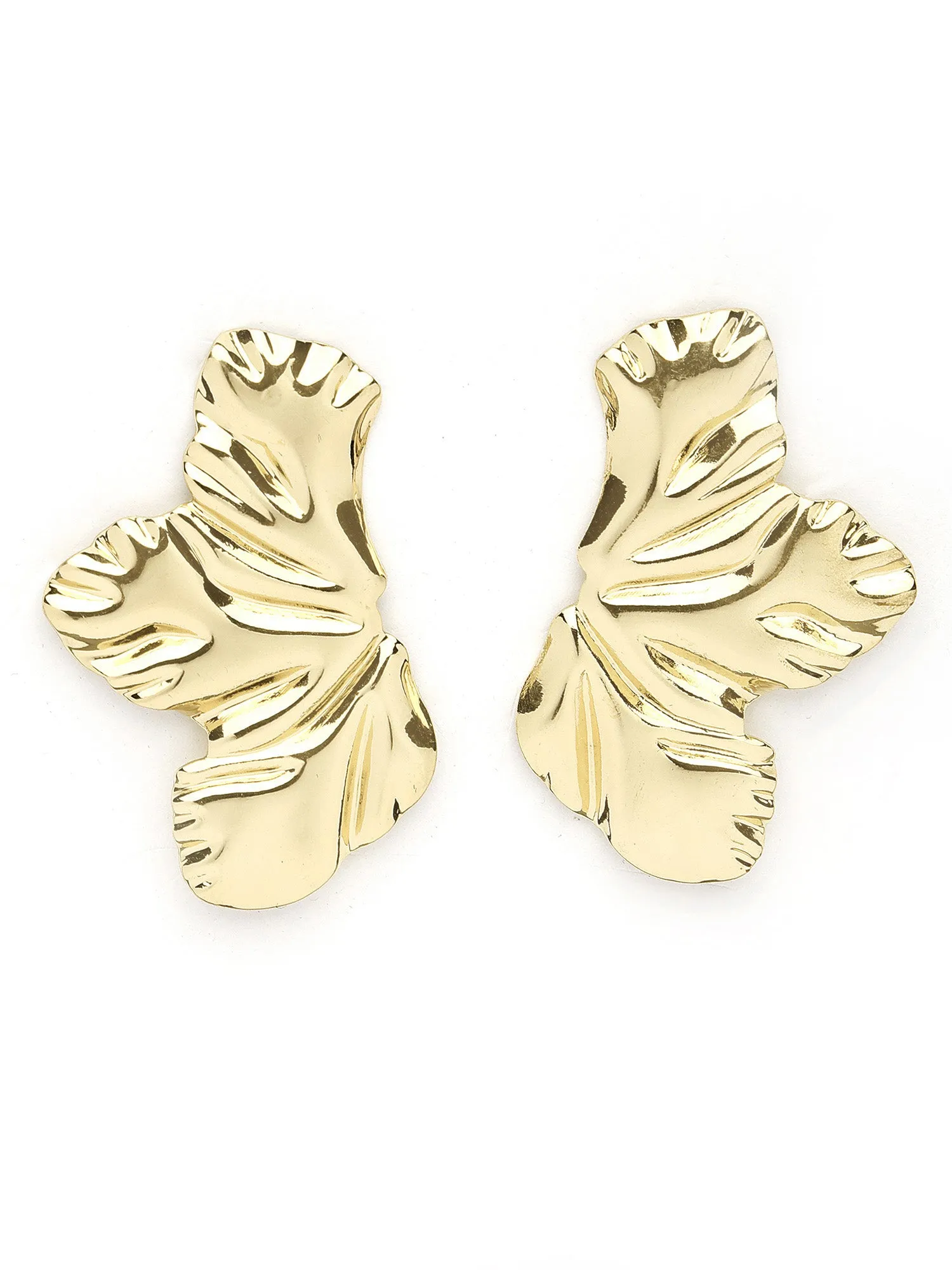 Bohey by KARATCART Gold Plated Floral Design Stud Earrings for Women