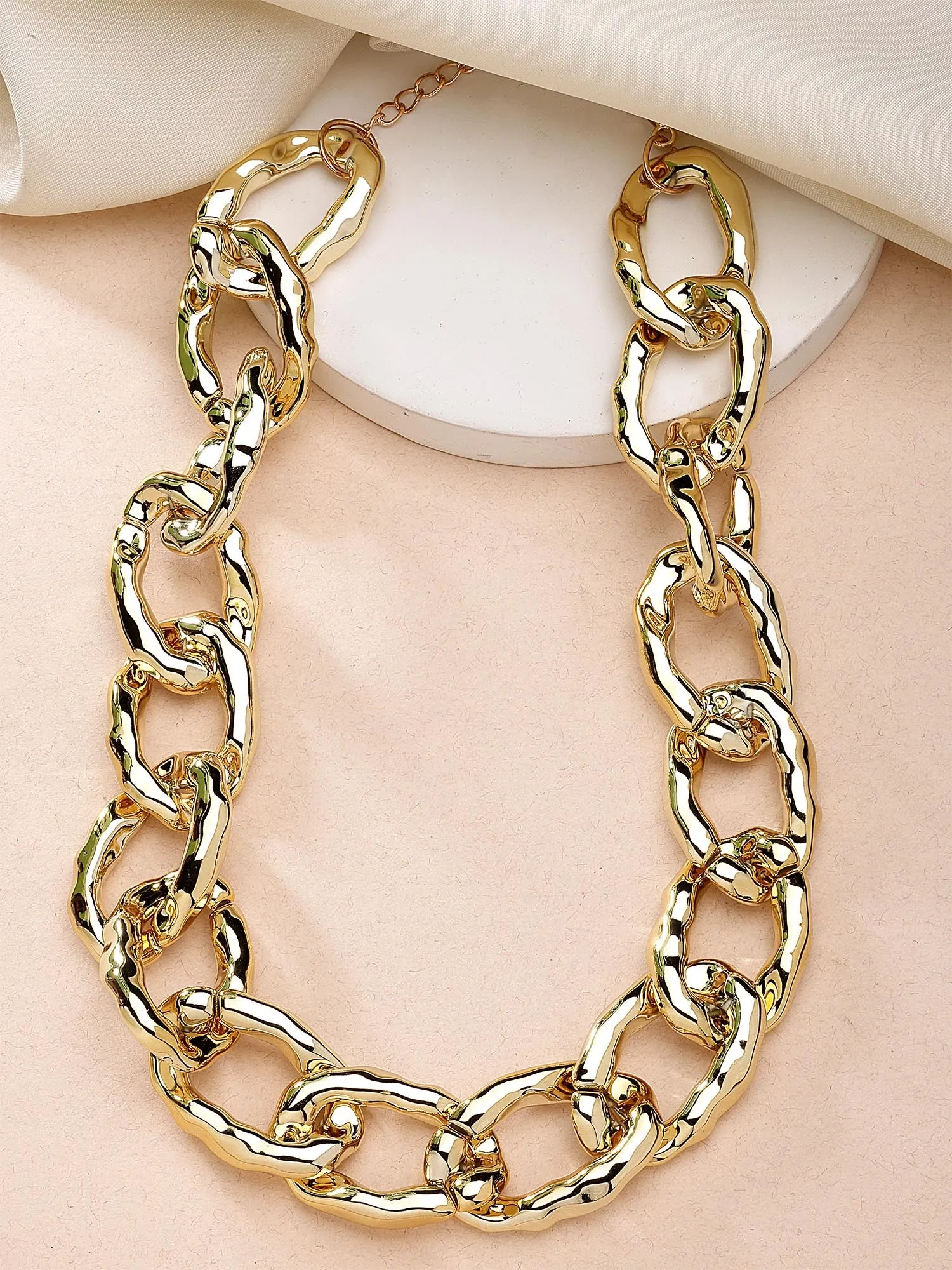 Bohey by KARATCART Gold-Plated Link Chain Necklace for Women