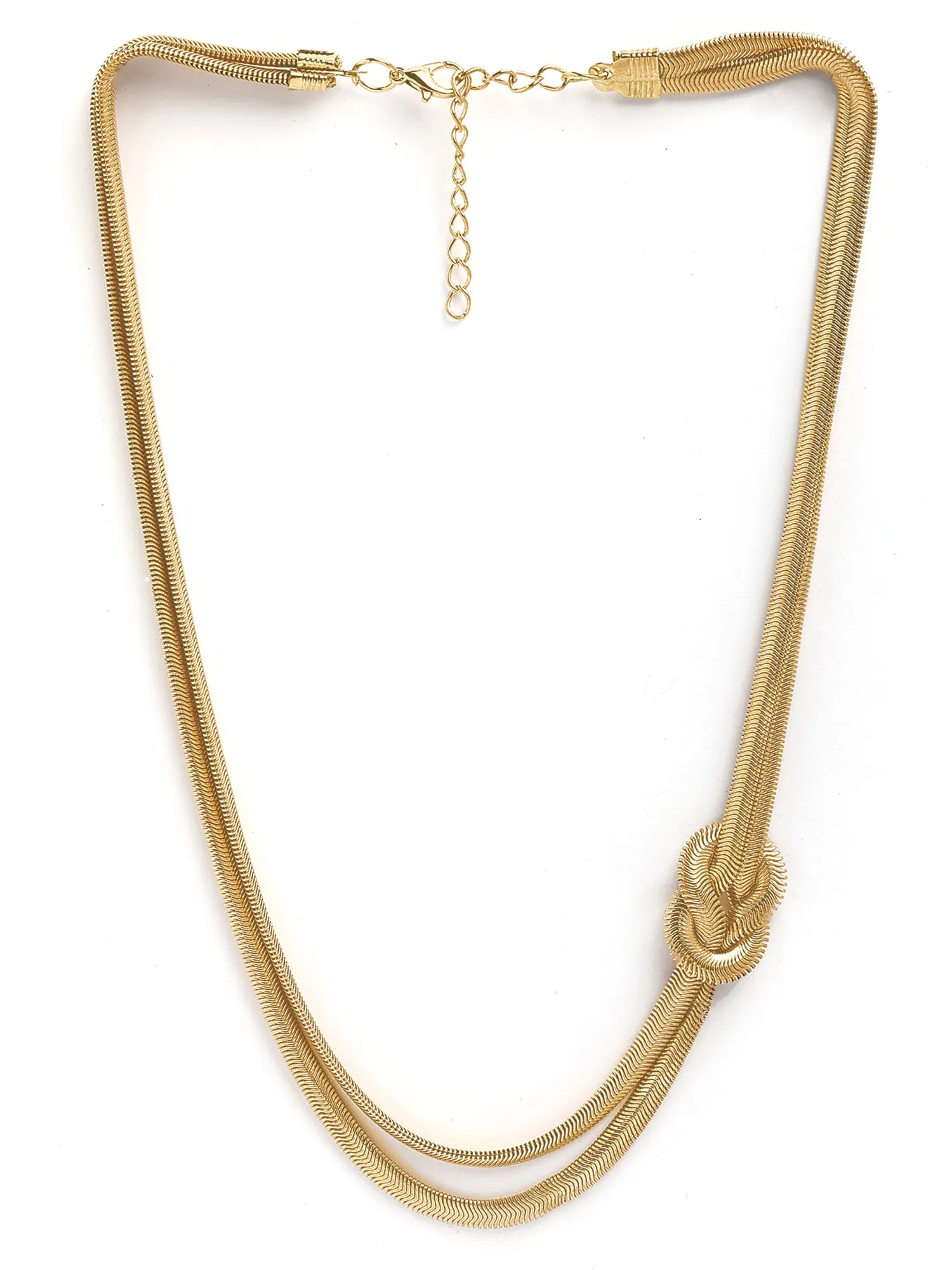 Bohey by KARATCART Gold-Plated Multilayer Snake Chain Necklace for Women