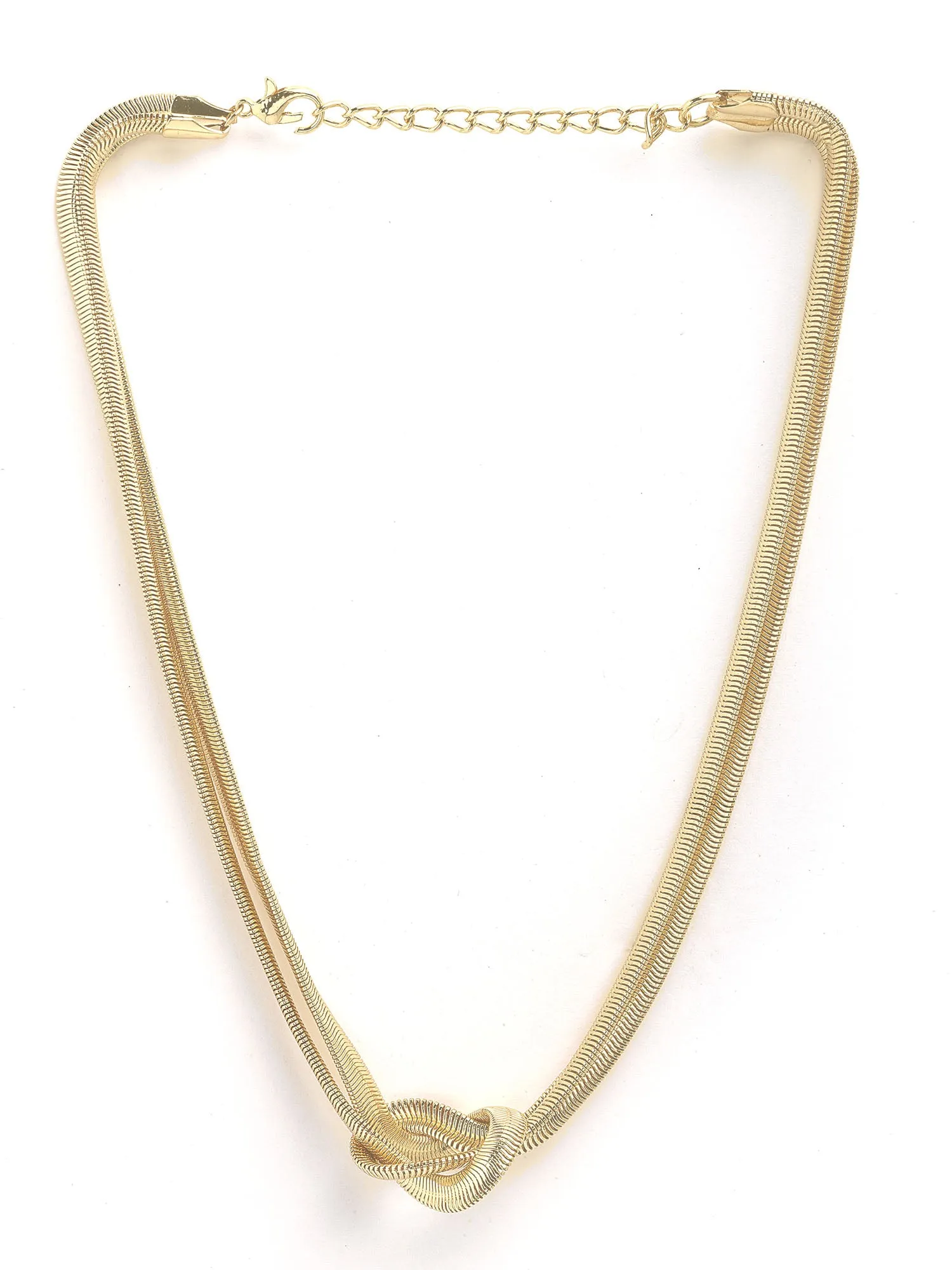 Bohey by KARATCART Gold-Plated Multilayer Snake Chain Necklace for Women