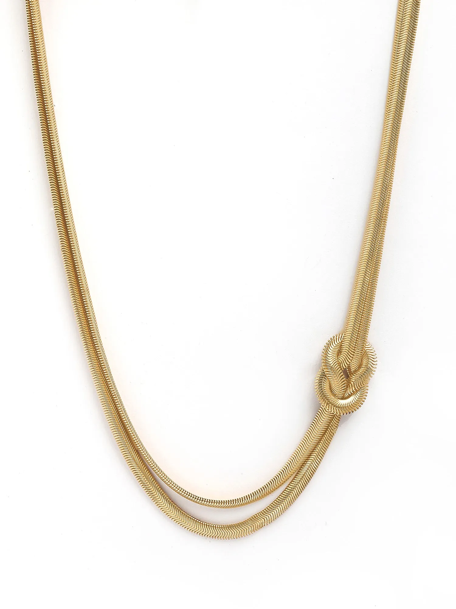 Bohey by KARATCART Gold-Plated Multilayer Snake Chain Necklace for Women