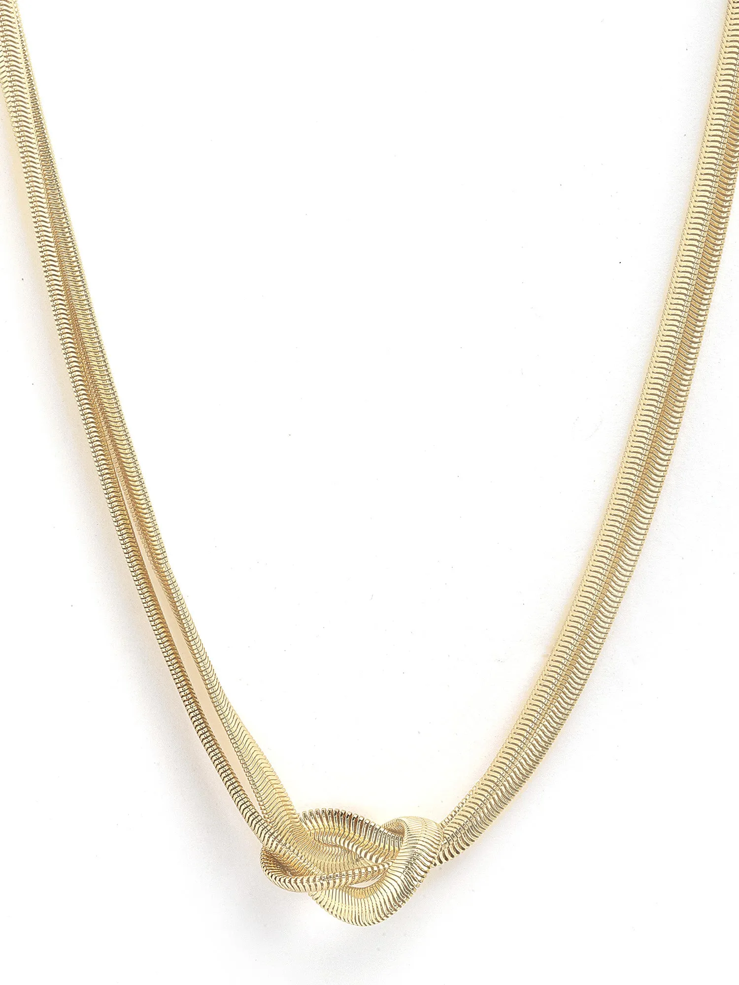 Bohey by KARATCART Gold-Plated Multilayer Snake Chain Necklace for Women
