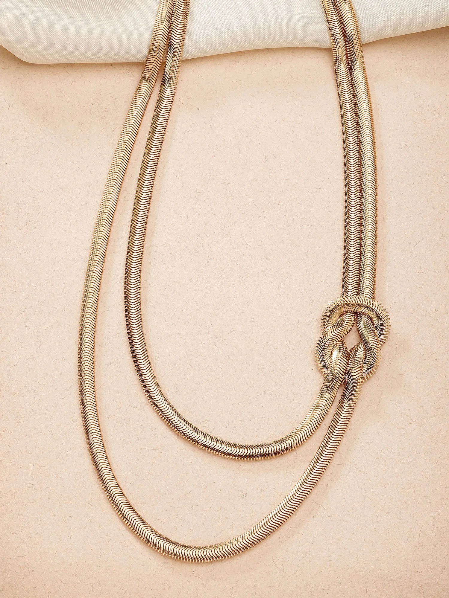 Bohey by KARATCART Gold-Plated Multilayer Snake Chain Necklace for Women