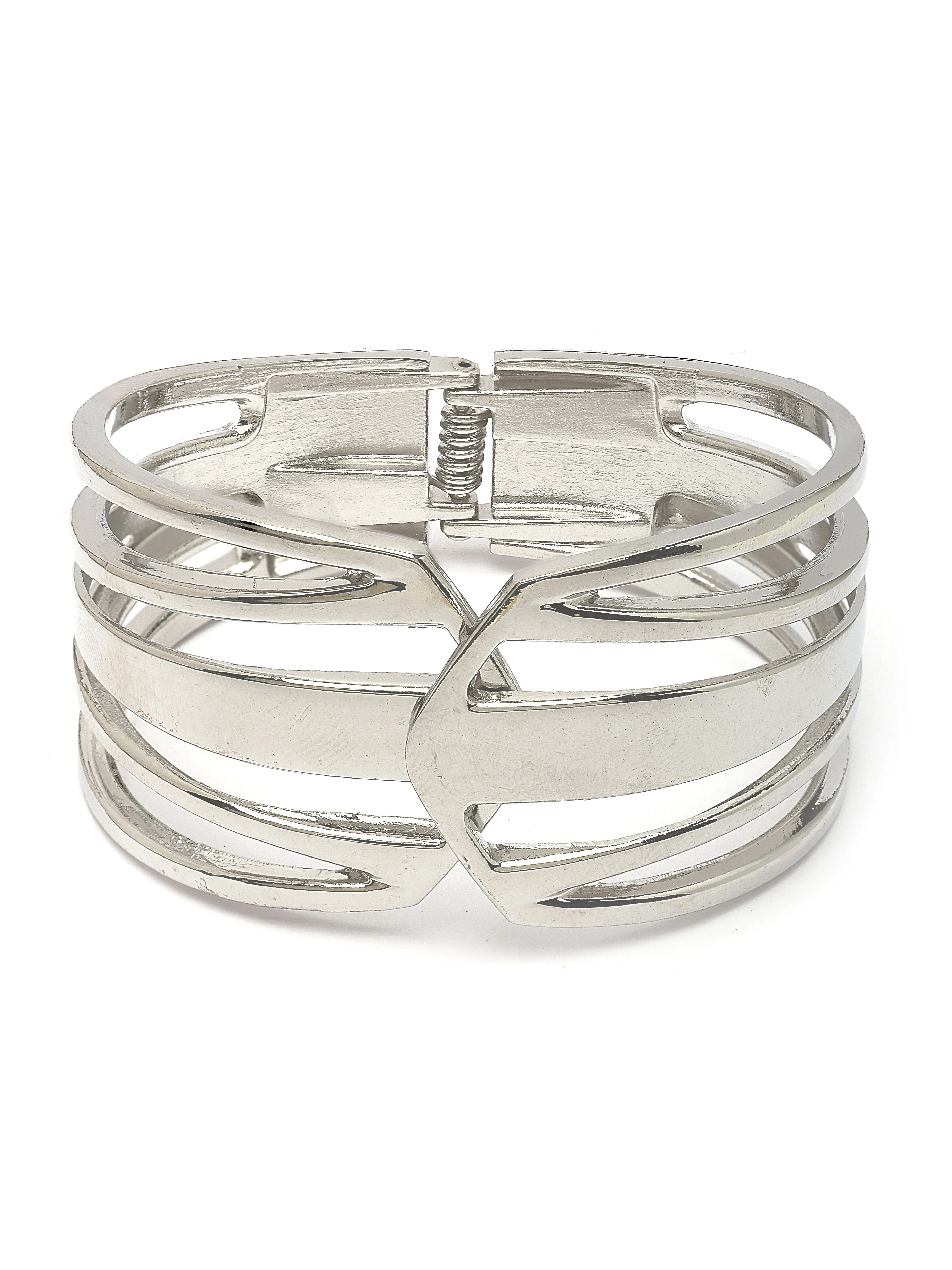 Bohey by KARATCART Silver Plated Designer Kada Bracelet for Women