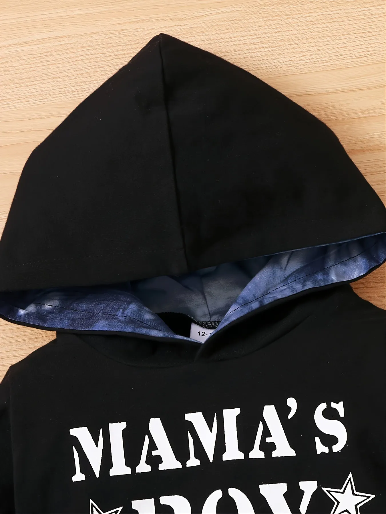 Boys' Casual Letter Print Tie-Dye Hoodie
