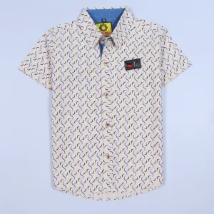 Boys Half Sleeves Casual Shirt Color Beige Code-B