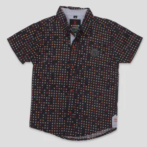 Boys Half Sleeves Casual Shirt Color Black