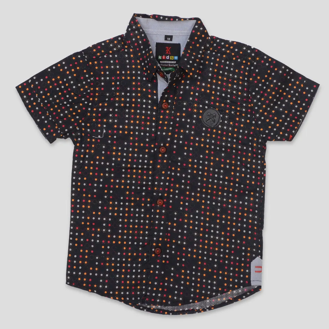 Boys Half Sleeves Casual Shirt Color Black