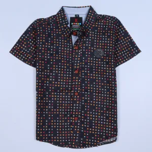 Boys Half Sleeves Casual Shirt Color Royal-Blue