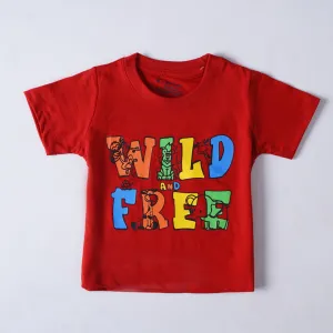 Boys Half Sleeves-Printed T-Shirt (Wild)