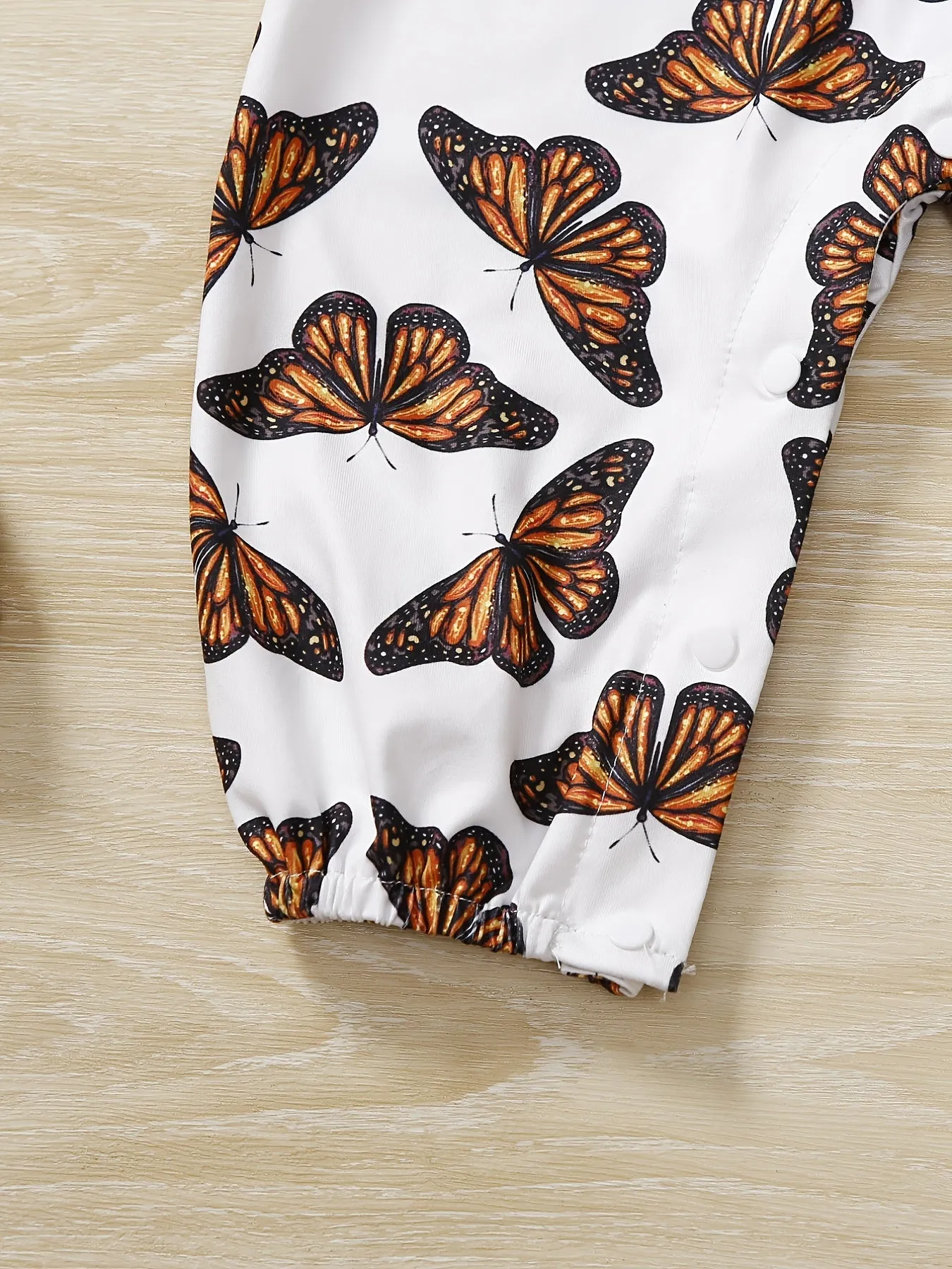 Butterfly Print Ruffle Romper for Baby Girls