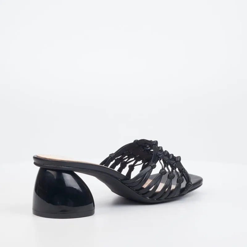 Butterfly Stripped Sandal- Black