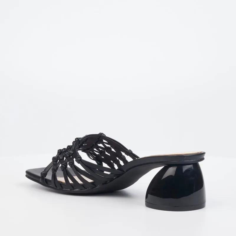 Butterfly Stripped Sandal- Black
