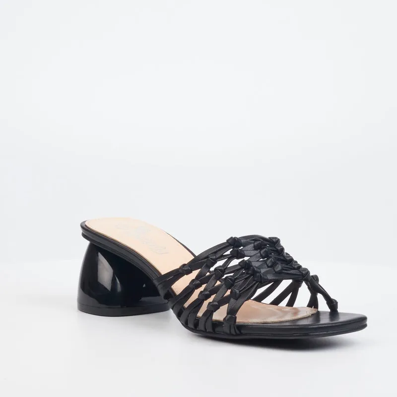 Butterfly Stripped Sandal- Black