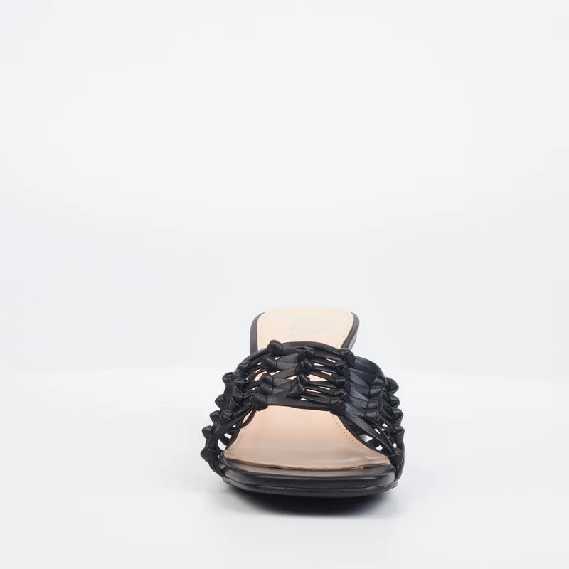 Butterfly Stripped Sandal- Black