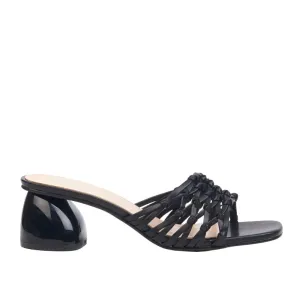 Butterfly Stripped Sandal- Black